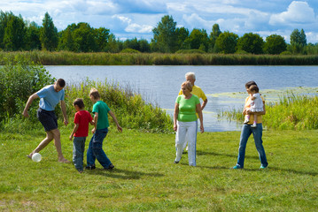 Obraz premium happy family playing