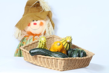 Ornamental Gourd/Squash in Basket