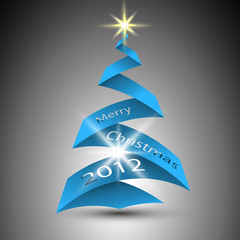 Origami Christmas tree made from paper | ribbon.