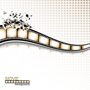 Filmstrip explosion background. Vector illustration.