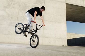 Young BMX bicycle rider