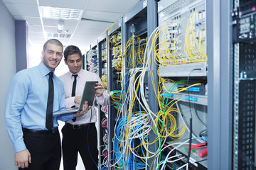 it engineers in network server room