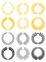 Set of laurel wreaths
