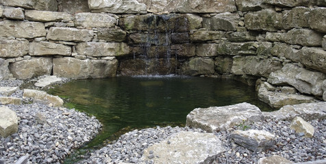 stone wall and pond detail