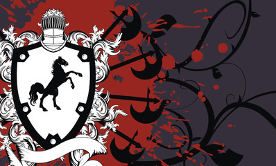 heraldic shield coat of arms crest horse background7
