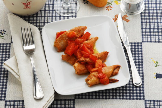 Calamares rellenos de arroz