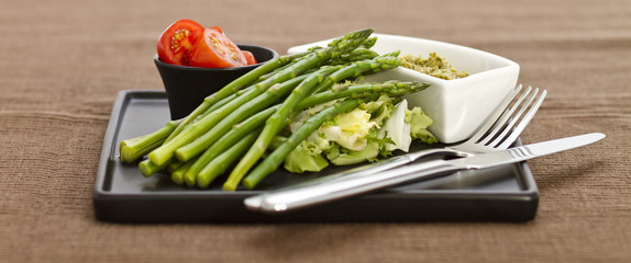 fresh salad tomato asparagus