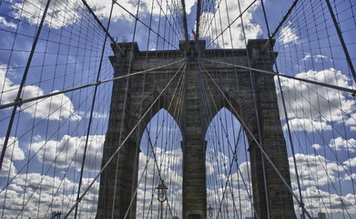 Fototapeta na wymiar Brooklyn Bridge Detail in New York City