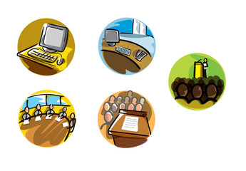 Stylised conference icon illutrations - 36332521