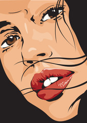 Sexy Girl Big Lips Illustration Art - 36332766