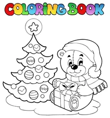 Möbelaufkleber Malbuch Weihnachts-Teddybär © Klara Viskova