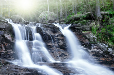 beautiful waterfalls Rissloch in the Bavarian Forest-Germany