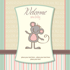 welcome baby card with mouse