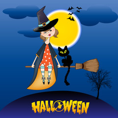 Halloween witch background