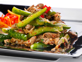 Freied meat and vegetable