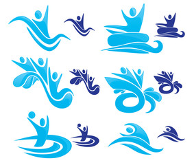 vector collection of aqua park symbols