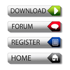 Vector buttons - download, forum, register, home