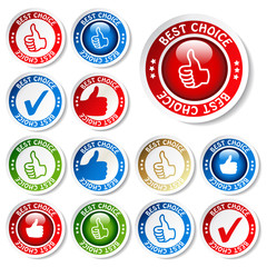 Vector set of best choice stickers