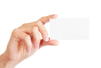 Obraz premium Hand holding an empty business card