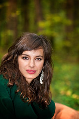 Woman in autumn park