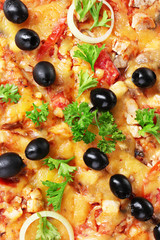 tasty pizza with olives