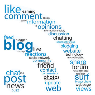 BLOG Tag Cloud (social networking internet web button rss icon)