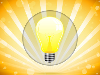 Light Bulb on Colorful Background