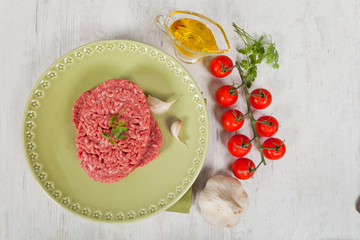 Raw hamburger