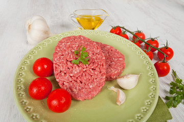 Raw hamburger