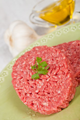 Raw hamburger