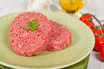Raw hamburger