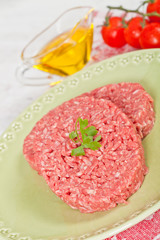 Raw hamburger