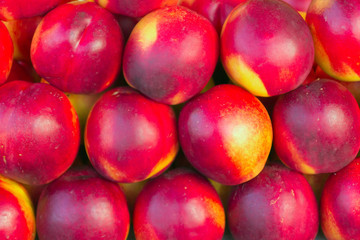 Nectarines in a market ready for sell
