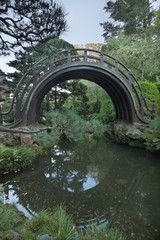 Wooden Bridge at Japanese Garden in San Francisco
