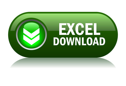 Excel download button, vector illustration