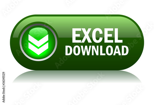 "Excel download button, vector illustration" Stock image and royalty