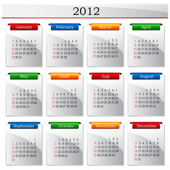 Vector calendar 2012