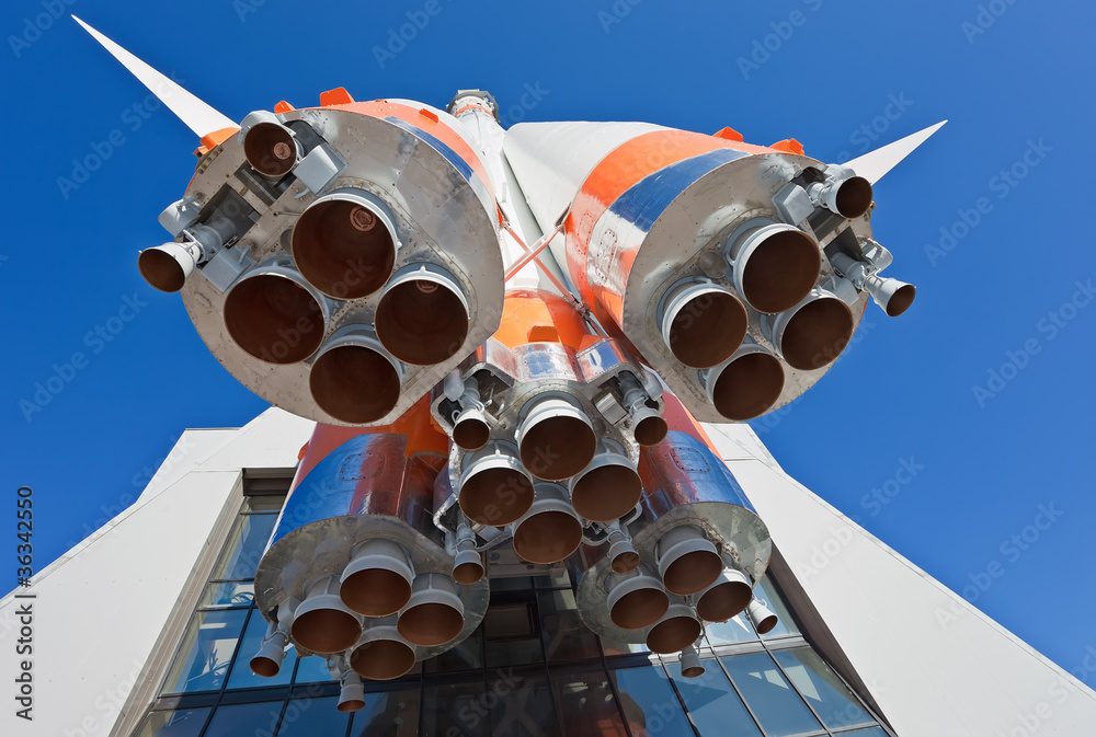 Wall mural details of space rocket engine