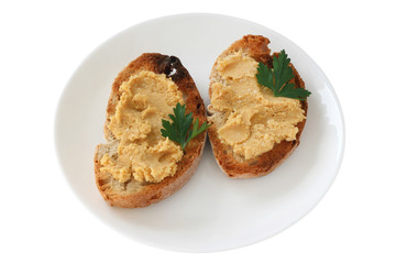 Toasts with hummus