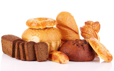 Bread isolated on white