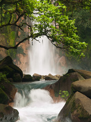 Celestial blue waterfall