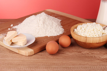 cooking dough on red
