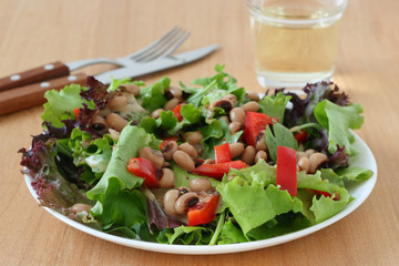 Salad with beans on a plate