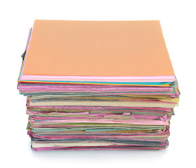 Stack of old files folder