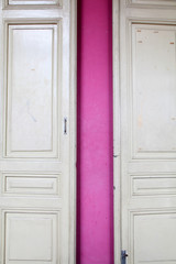 Vintage door handle on wooden door
