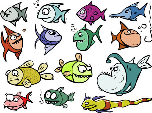 cartoon fish set