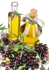 Olive oil and fresh olives