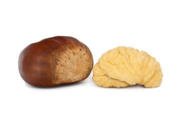 chestnuts fall season isolated on white background