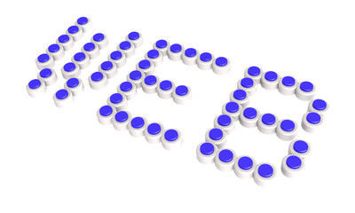 WEB text over white background