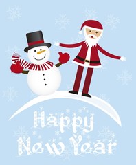 santa claus and snowman
